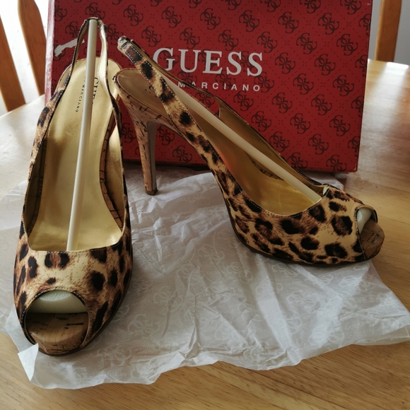 guess leopard print heels